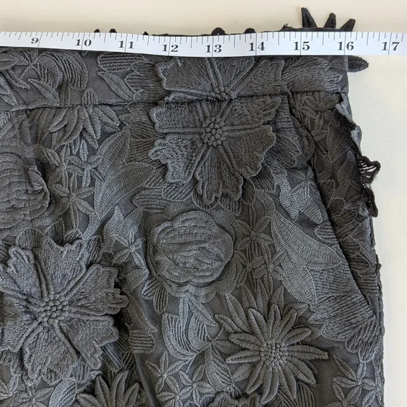 Fashion Nova Denise Sheer Mesh Flower Embroidered Hi-Rise Flare Pants Black sz L - Picture 10 of 17